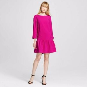 Victoria Beckham for Target Fuchsia mini 3/4” sleeve dress NWT XS